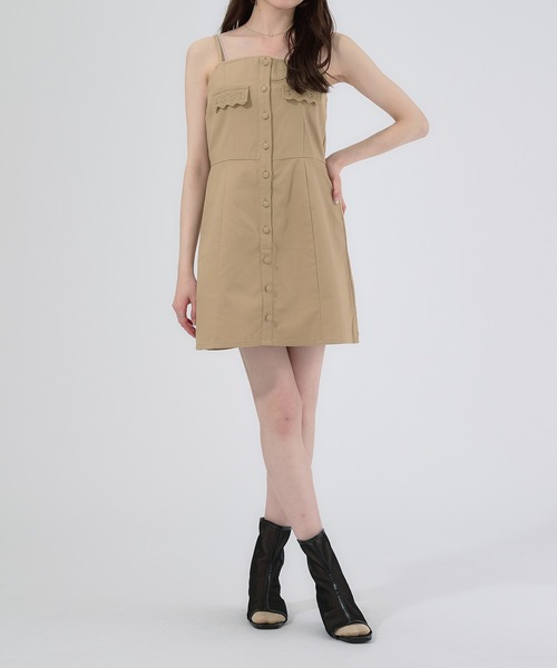 セール】lace pocket mini camisole dress / レースポケットミニ