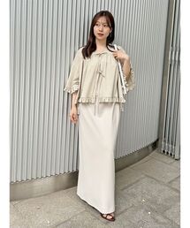 フリルカットブラウス　ブラック　スナイデル　snidel SNIDEL｜ボリュームフリルカットブラウス/UVカット