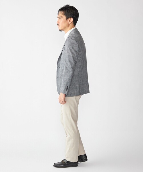 ジャケット テーラードジャケット ハウンドトゥース プリント 2ボタンジャケット COZY -ウォッシャブル・ストレッチ・撥水-