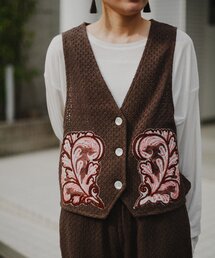 CIAOPANIC TYPY | aguniパッチワーク刺繍ベスト(ベスト)