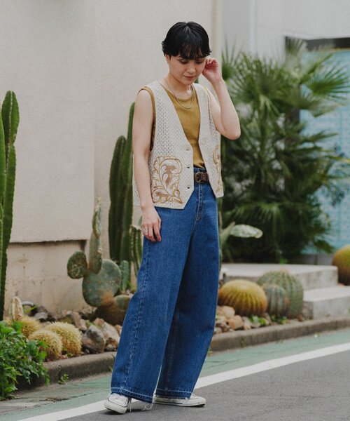 CIAOPANIC TYPY(チャオパニックティピー)の「aguniパッチワーク刺繍ベスト(ベスト・レディース・ベージュ/ブラウン・ONE SIZE)」の20枚目の写真