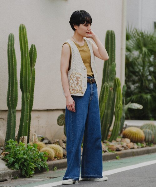 CIAOPANIC TYPY(チャオパニックティピー)の「aguniパッチワーク刺繍ベスト(ベスト・レディース・ベージュ/ブラウン・ONE SIZE)」の21枚目の写真