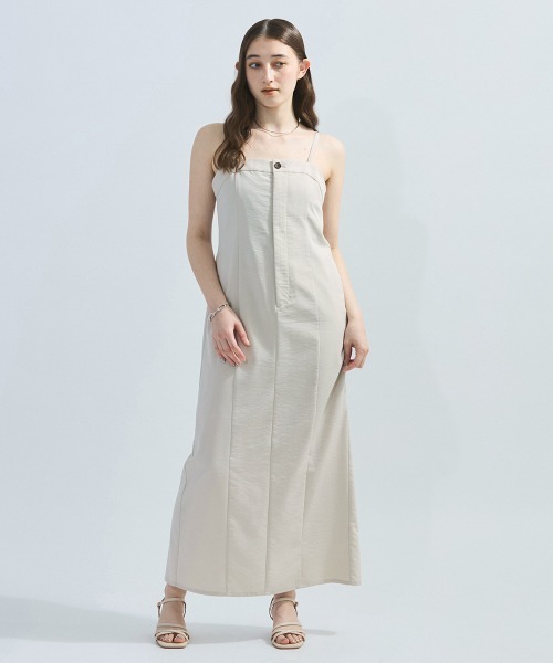 ketty(ケティ)の「ナイロンストレッチジャンパースカート≪手洗い可能≫(ワンピース・レディース・チャコールグレー/ベージュ・M)」の17枚目の写真