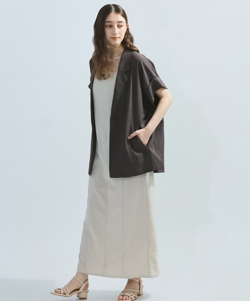 ketty(ケティ)の「ナイロンストレッチジャンパースカート≪手洗い可能≫(ワンピース・レディース・チャコールグレー/ベージュ・M)」の20枚目の写真
