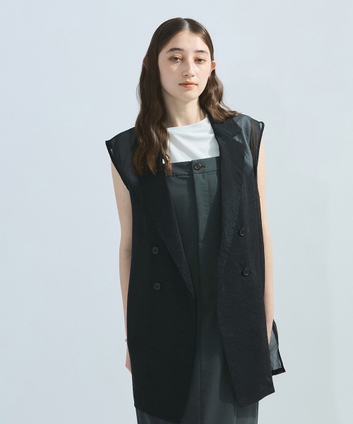 ketty(ケティ)の「ナイロンストレッチジャンパースカート≪手洗い可能≫(ワンピース・レディース・チャコールグレー/ベージュ・M)」の4枚目の写真
