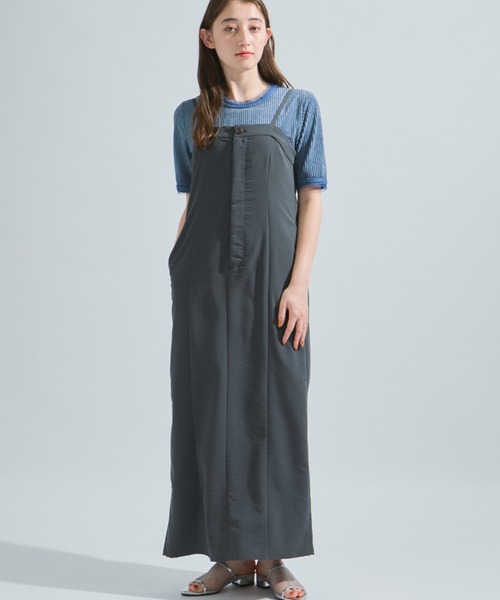 ketty(ケティ)の「ナイロンストレッチジャンパースカート≪手洗い可能≫(ワンピース・レディース・チャコールグレー/ベージュ・M)」の21枚目の写真