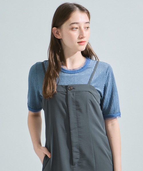 ketty(ケティ)の「ナイロンストレッチジャンパースカート≪手洗い可能≫(ワンピース・レディース・チャコールグレー/ベージュ・M)」の22枚目の写真