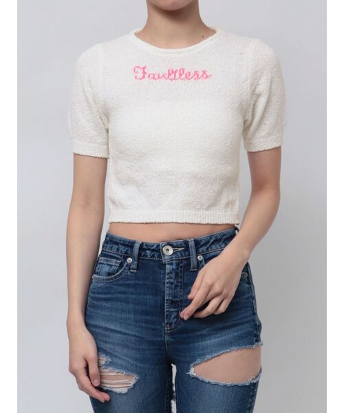 GYDA（ジェイダ）の「Faultless パイルニットトップス（Tシャツ/カットソー・レディース・オフホワイト/スカイブルー/ブラック・FREE）」の15枚目の写真