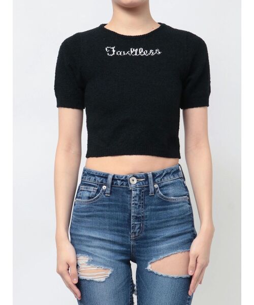 GYDA（ジェイダ）の「Faultless パイルニットトップス（Tシャツ/カットソー・レディース・オフホワイト/スカイブルー/ブラック・FREE）」の14枚目の写真