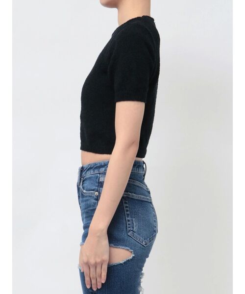 GYDA（ジェイダ）の「Faultless パイルニットトップス（Tシャツ/カットソー・レディース・オフホワイト/スカイブルー/ブラック・FREE）」の13枚目の写真