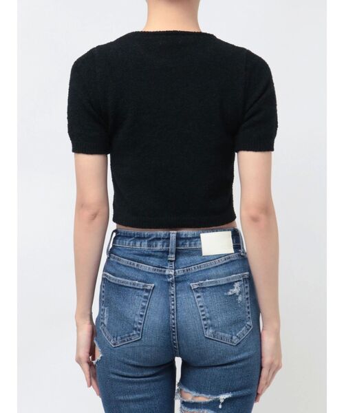 GYDA（ジェイダ）の「Faultless パイルニットトップス（Tシャツ/カットソー・レディース・オフホワイト/スカイブルー/ブラック・FREE）」の12枚目の写真