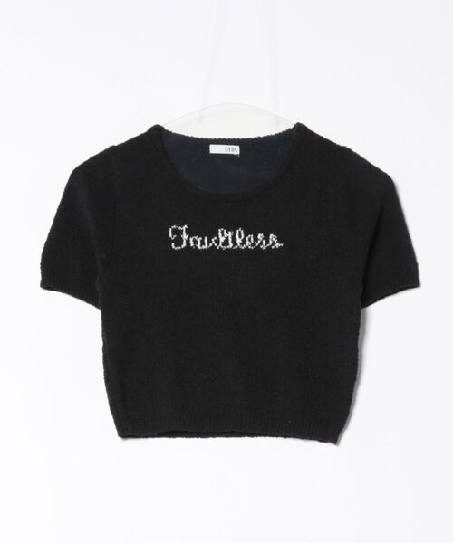 GYDA（ジェイダ）の「Faultless パイルニットトップス（Tシャツ/カットソー・レディース・オフホワイト/スカイブルー/ブラック・FREE）」の3枚目の写真
