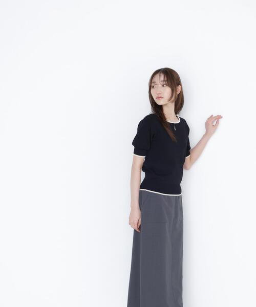 NATURAL BEAUTY BASIC（ナチュラルビューティーベーシック）の「◇バイカラーメタルポイントニット（ニット/セーター・レディース・ブラック系その他/ブラウン系その他/グリーン系その他/ホワイト系その他・FREE）」の8枚目の写真