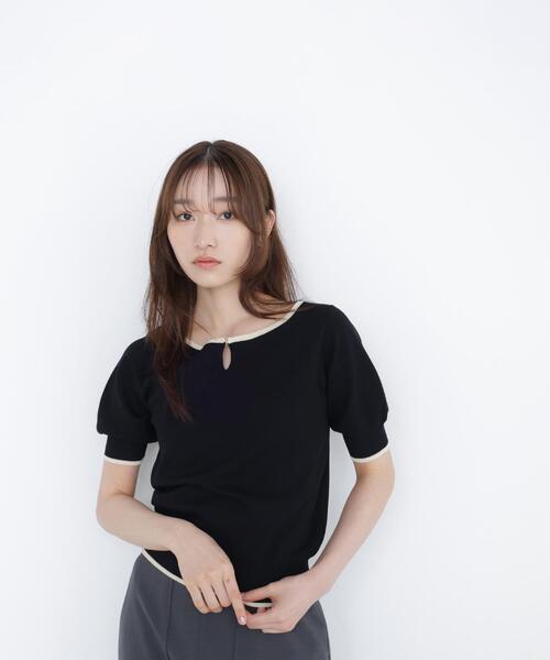 NATURAL BEAUTY BASIC（ナチュラルビューティーベーシック）の「◇バイカラーメタルポイントニット（ニット/セーター・レディース・ブラック系その他/ブラウン系その他/グリーン系その他/ホワイト系その他・FREE）」の11枚目の写真