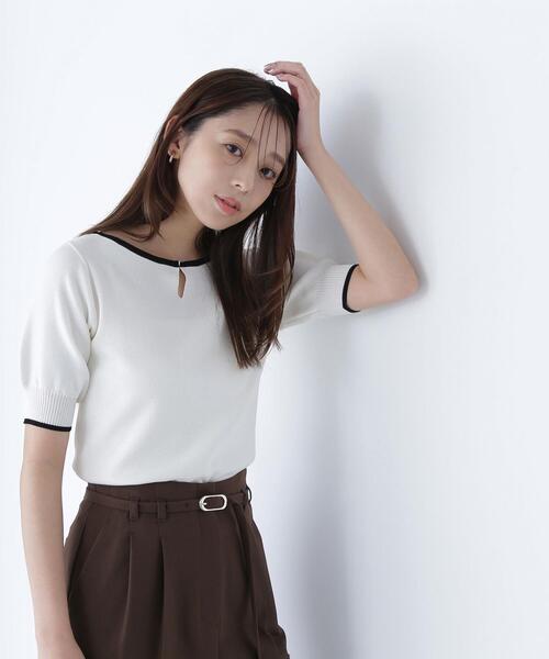 NATURAL BEAUTY BASIC（ナチュラルビューティーベーシック）の「◇バイカラーメタルポイントニット（ニット/セーター・レディース・ブラック系その他/ブラウン系その他/グリーン系その他/ホワイト系その他・FREE）」の16枚目の写真