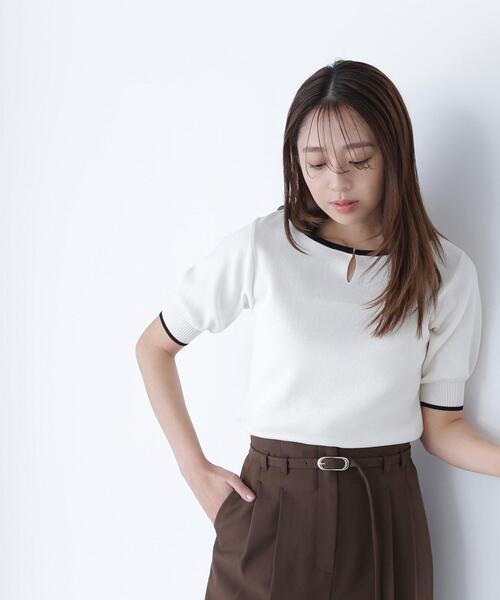 NATURAL BEAUTY BASIC（ナチュラルビューティーベーシック）の「◇バイカラーメタルポイントニット（ニット/セーター・レディース・ブラック系その他/ブラウン系その他/グリーン系その他/ホワイト系その他・FREE）」の20枚目の写真
