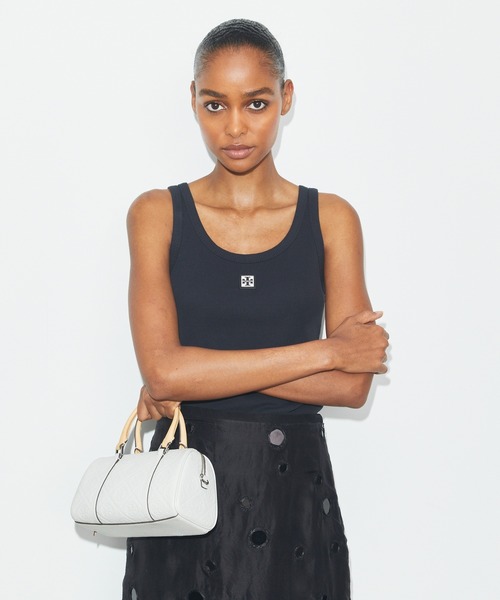 Tモノグラム ペブル プチバレルバッグ（ショルダーバッグ）｜TORY