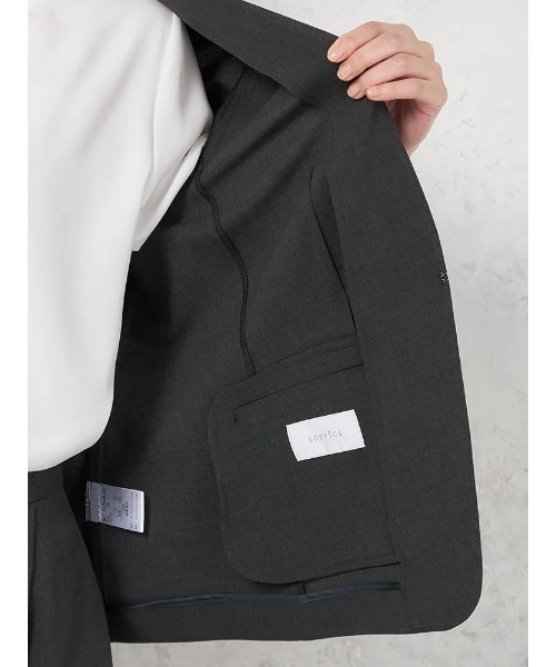 HARUYAMA(ハルヤマ)の「【ウォッシャブル】ノーカラージャケット リネンライク ストレッチ UVカット SOFFICE(ノーカラージャケット・レディース・ブラウン/チャコールグレー・11号/15号/7号/9号/13号)」の13枚目の写真