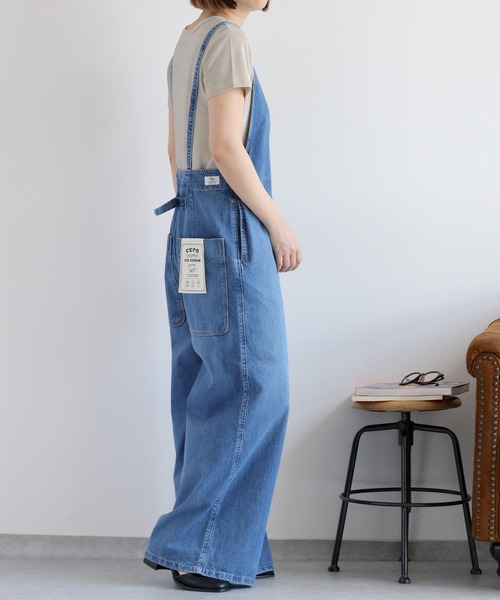 cepo（セポ）の「暑い夏を乗りきる、快適デニム〈接触冷感 / UVカット〉ICE リネンデニムサロペット（サロペット/オーバーオール・レディース・ブルー系3/ブルー系2・M/L）」の8枚目の写真