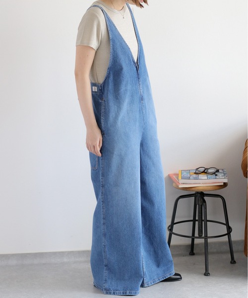cepo（セポ）の「暑い夏を乗りきる、快適デニム〈接触冷感 / UVカット〉ICE リネンデニムサロペット（サロペット/オーバーオール・レディース・ブルー系3/ブルー系2・M/L）」の13枚目の写真