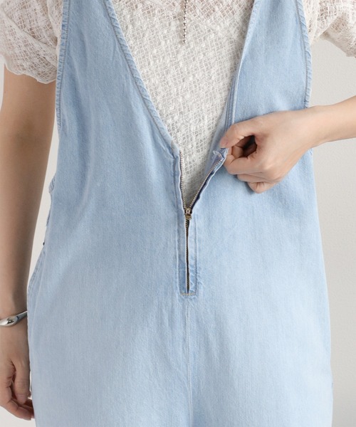 cepo（セポ）の「暑い夏を乗りきる、快適デニム〈接触冷感 / UVカット〉ICE リネンデニムサロペット（サロペット/オーバーオール・レディース・ブルー系3/ブルー系2・M/L）」の22枚目の写真