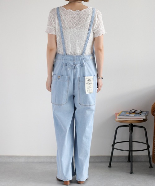 cepo（セポ）の「暑い夏を乗りきる、快適デニム〈接触冷感 / UVカット〉ICE リネンデニムサロペット（サロペット/オーバーオール・レディース・ブルー系3/ブルー系2・M/L）」の21枚目の写真