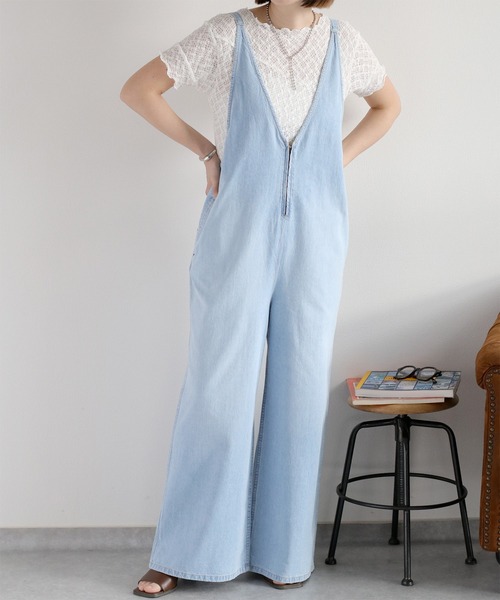 cepo（セポ）の「暑い夏を乗りきる、快適デニム〈接触冷感 / UVカット〉ICE リネンデニムサロペット（サロペット/オーバーオール・レディース・ブルー系3/ブルー系2・M/L）」の15枚目の写真