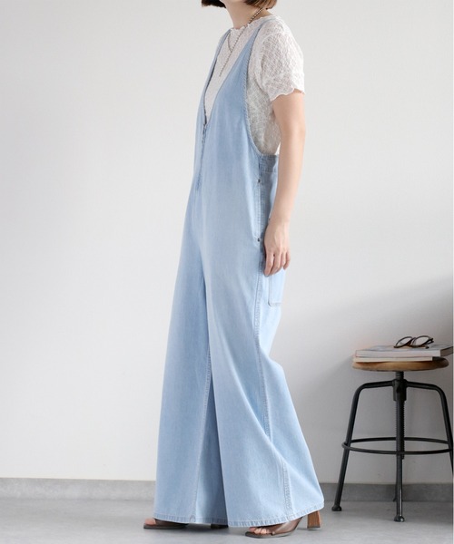 cepo（セポ）の「暑い夏を乗りきる、快適デニム〈接触冷感 / UVカット〉ICE リネンデニムサロペット（サロペット/オーバーオール・レディース・ブルー系3/ブルー系2・M/L）」の16枚目の写真