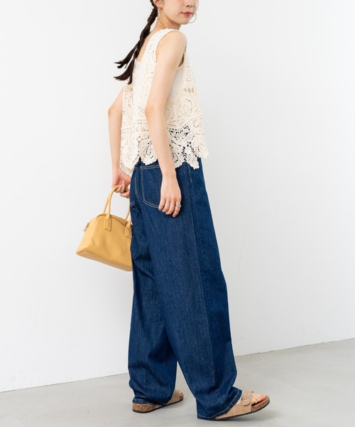 refinedworks（リファインドワークス）の「【refinedworks】レース 素材が特徴的な タンクトップ！（タンクトップ・レディース・ブラック/ホワイト/オレンジ/ブラウン・FREE）」の13枚目の写真