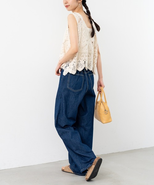 refinedworks（リファインドワークス）の「【refinedworks】レース 素材が特徴的な タンクトップ！（タンクトップ・レディース・ブラック/ホワイト/オレンジ/ブラウン・FREE）」の11枚目の写真