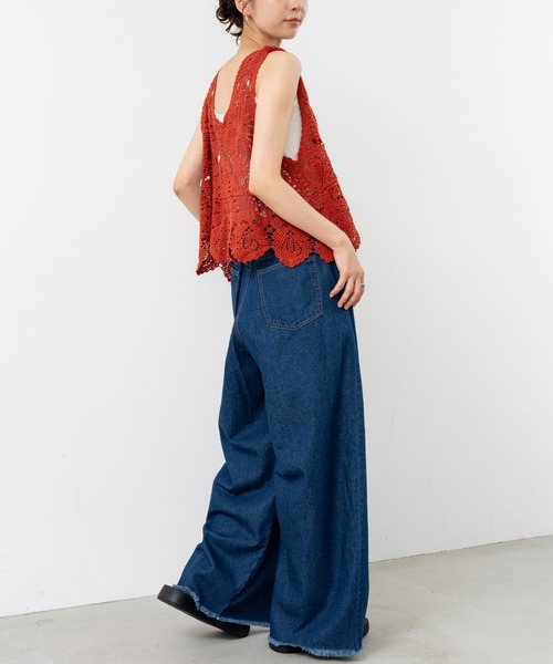 refinedworks（リファインドワークス）の「【refinedworks】レース 素材が特徴的な タンクトップ！（タンクトップ・レディース・ブラック/ホワイト/オレンジ/ブラウン・FREE）」の19枚目の写真