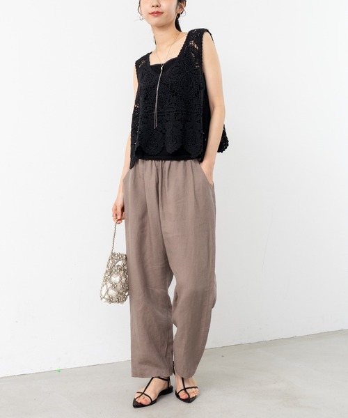 refinedworks（リファインドワークス）の「【refinedworks】レース 素材が特徴的な タンクトップ！（タンクトップ・レディース・ブラック/ホワイト/オレンジ/ブラウン・FREE）」の8枚目の写真