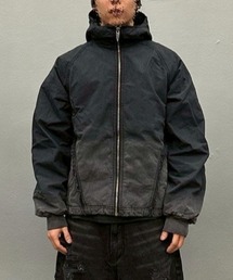 BLR BLUER（ビーエルアールブラー）の「【BLR BLUER】Destroyed Gradation Washing Puffer Jacket / 【ビーエルアール ブラー】グラデーションウォッシングフードジップアップジャケット（MA-1・メンズ）」