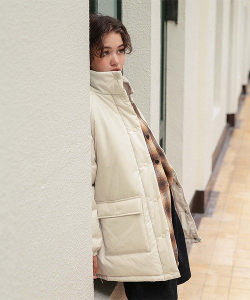 titivate（ティティベイト）の「スタンドカラー中綿ブルゾン（ブルゾン・レディース・アイボリー/ブラック・FREE）」の15枚目の写真