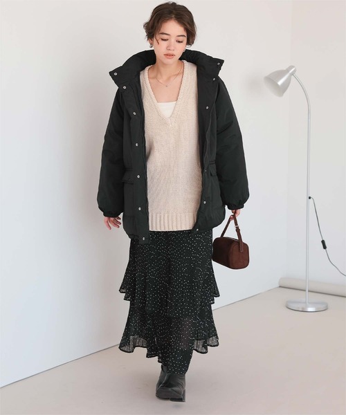 titivate（ティティベイト）の「スタンドカラー中綿ブルゾン（ブルゾン・レディース・アイボリー/ブラック・FREE）」の19枚目の写真