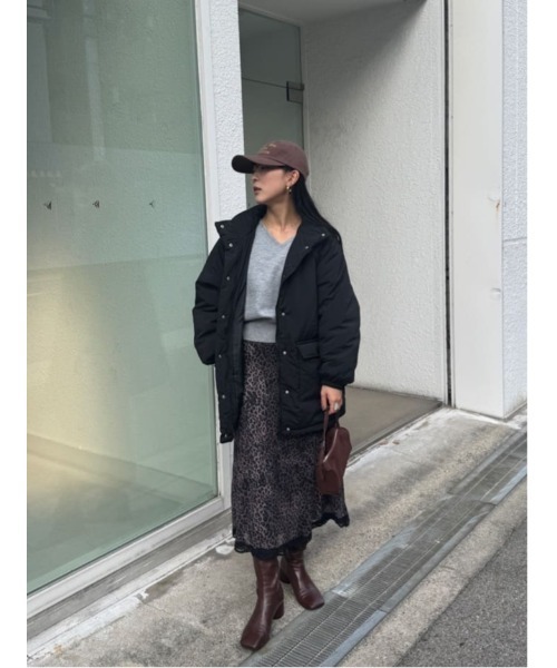 titivate（ティティベイト）の「スタンドカラー中綿ブルゾン（ブルゾン・レディース・アイボリー/ブラック・FREE）」の3枚目の写真