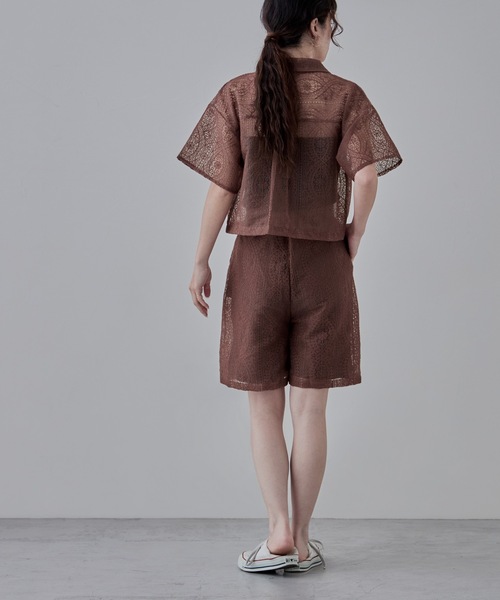 新品　ELLE TIRELO びーどろ　刺繍レースブラウス　シャツ 楽天市場】ブラウス レース シャツ 立ち襟 レースブラウス 花柄