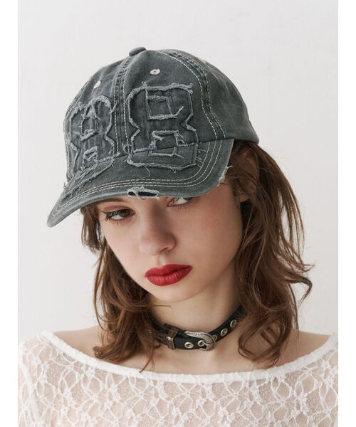 jouetie（ジュエティ）の「ナンバリングダメージキャップ（キャップ・レディース・ブルー/ブラック・FREE）」の3枚目の写真