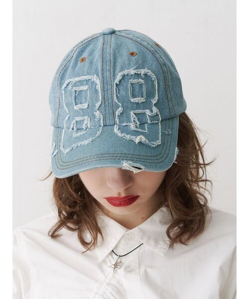 jouetie（ジュエティ）の「ナンバリングダメージキャップ（キャップ・レディース・ブルー/ブラック・FREE）」の4枚目の写真