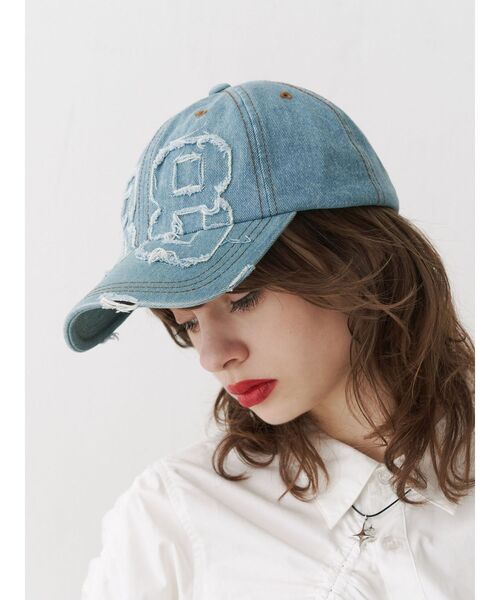 jouetie（ジュエティ）の「ナンバリングダメージキャップ（キャップ・レディース・ブルー/ブラック・FREE）」の5枚目の写真
