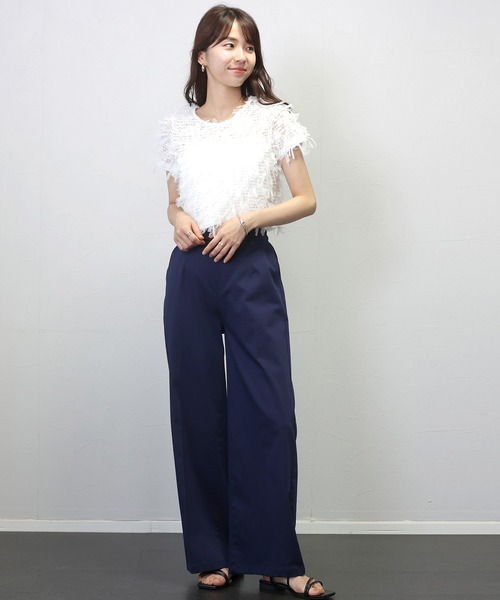 Aletta vita(アレッタビータ)の「チュールシャーリングプルオーバー(Tシャツ/カットソー・レディース・ブラック/オフホワイト・M)」の16枚目の写真