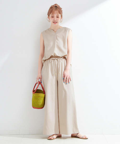専用　新品同様NOLLEY'S Oggi 掲載リネンライクセットアップ ≪Oggi.jp5月掲載≫ リネンライク クロップドパンツ