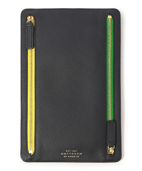 未使用 スマイソン パナマ カレンシーケース ポーチ 本革 ブラックマルチ Sold Out】スマイソン｜SMYTHSON｜パナマ ジップカレンシー