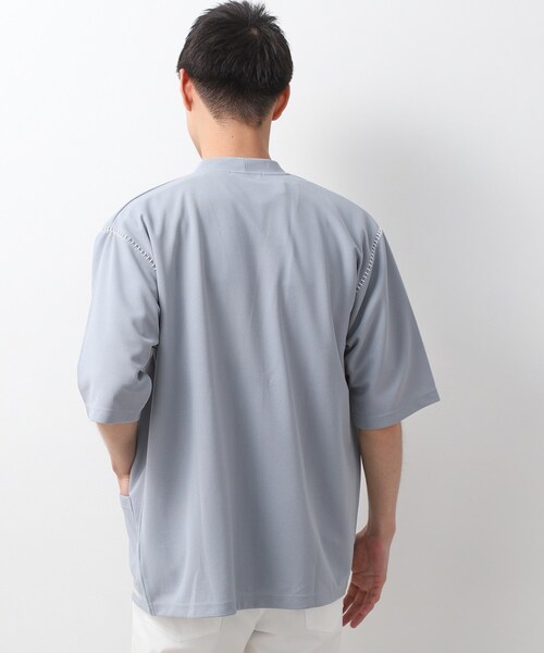 THE SHOP TK （ザ ショップ ティーケー ）の「ツイルステッチ半袖カーディガン【洗濯機OK/接触冷感】（カーディガン/ボレロ・メンズ・ブラック/ライトグレー/ブラウン系・02/03）」の10枚目の写真