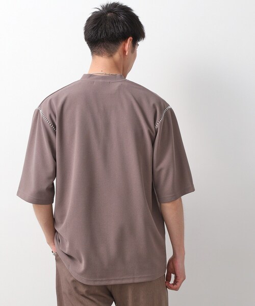 THE SHOP TK （ザ ショップ ティーケー ）の「ツイルステッチ半袖カーディガン【洗濯機OK/接触冷感】（カーディガン/ボレロ・メンズ・ブラック/ライトグレー/ブラウン系・02/03）」の21枚目の写真