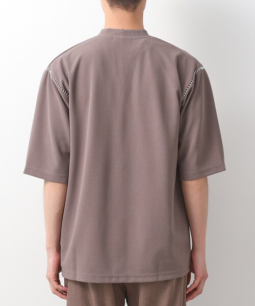 THE SHOP TK （ザ ショップ ティーケー ）の「ツイルステッチ半袖カーディガン【洗濯機OK/接触冷感】（カーディガン/ボレロ・メンズ・ブラック/ライトグレー/ブラウン系・02/03）」の16枚目の写真