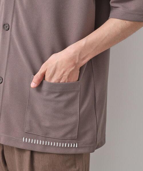 THE SHOP TK （ザ ショップ ティーケー ）の「ツイルステッチ半袖カーディガン【洗濯機OK/接触冷感】（カーディガン/ボレロ・メンズ・ブラック/ライトグレー/ブラウン系・02/03）」の13枚目の写真