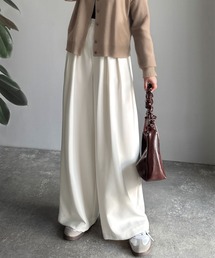 classicalelf(クラシカルエルフ)の体型カバーも叶う、ラクなのにきれい見え。2タックワイドスラックス(セットアップ可)(スラックス)