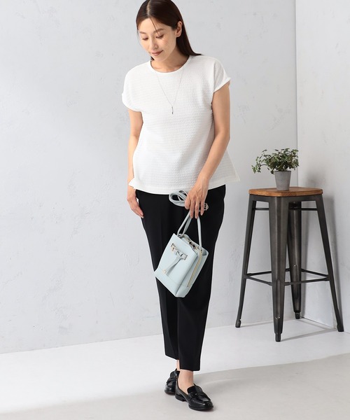 GALLORIA（ギャローリア）の「ふくれジャガードフレンチプルオーバー（Tシャツ/カットソー・レディース・ネイビー/グレイッシュブルー/ホワイト・S/M/L/LL）」の7枚目の写真