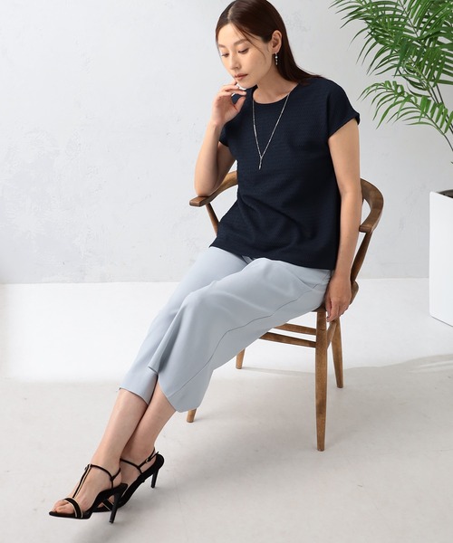 GALLORIA（ギャローリア）の「ふくれジャガードフレンチプルオーバー（Tシャツ/カットソー・レディース・ネイビー/グレイッシュブルー/ホワイト・S/M/L/LL）」の11枚目の写真